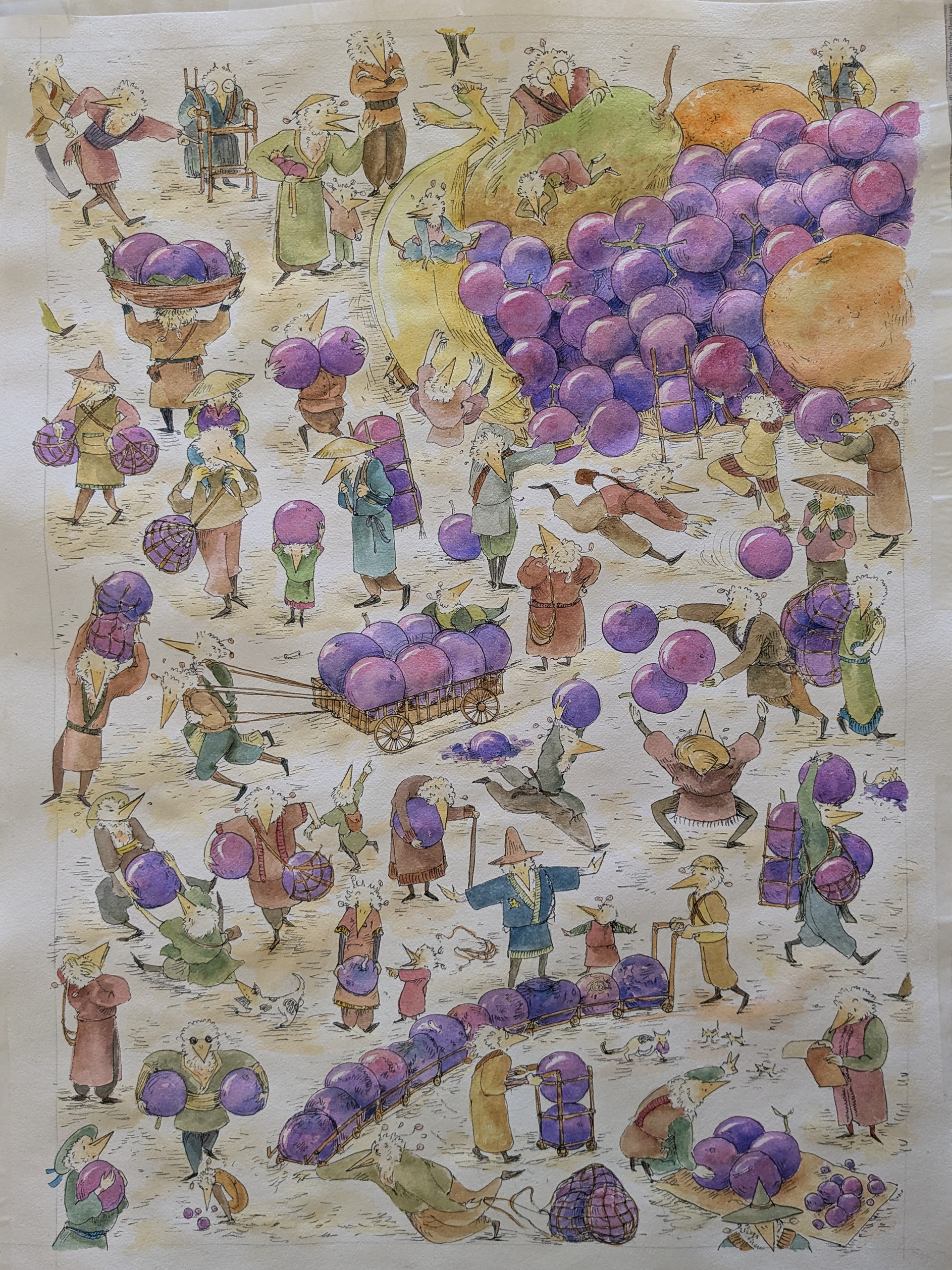 'Angoor Season' - Watercolor and Ink