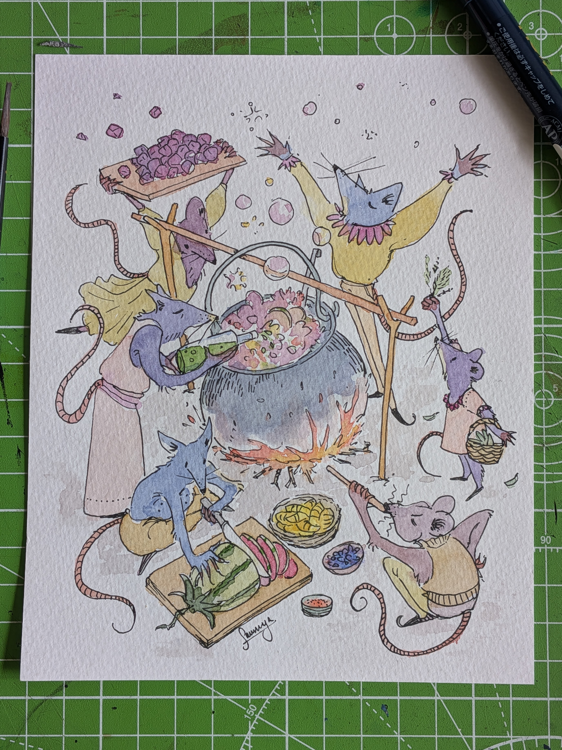 'Stew' - Watercolor and Ink